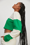 ATOIR SPORTS CLUB Womens Team Player Crop Jumper - White & Kelly Green, WOMENS KNITS & SWEATERS, ATOIR, Elwood 101