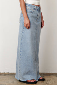 BAYSE BRAND Womens Hudson Denim Maxi Skirt - Saltwater Blue, WOMENS SKIRTS, BAYSE BRAND, Elwood 101