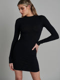 BAYSE BRAND Womens Fallon Open Back Mini Dress - Black, WOMENS DRESSES, BAYSE BRAND, Elwood 101