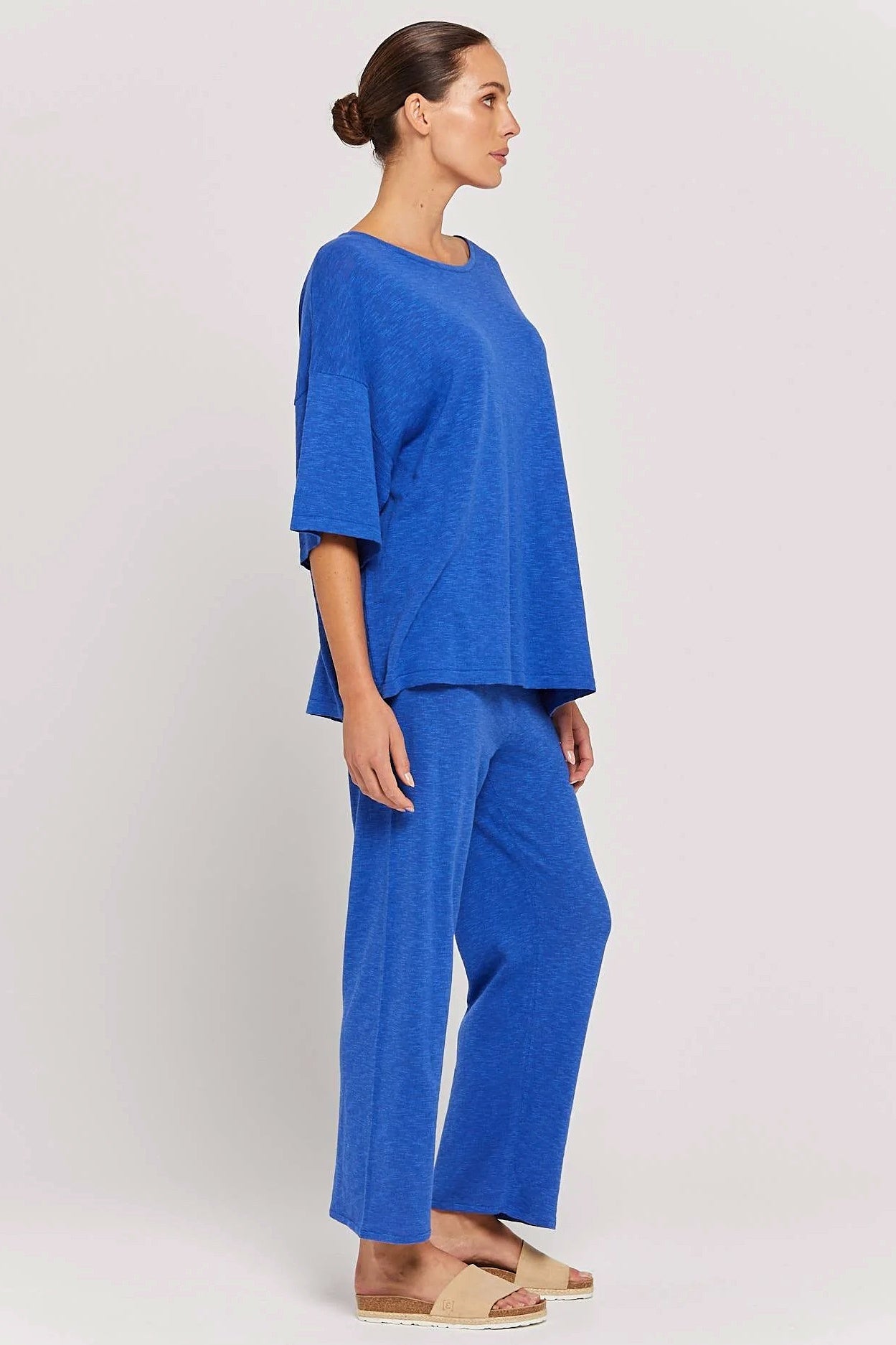 BY RIDLEY Womens Allyson Linen Pant - Royal Blue