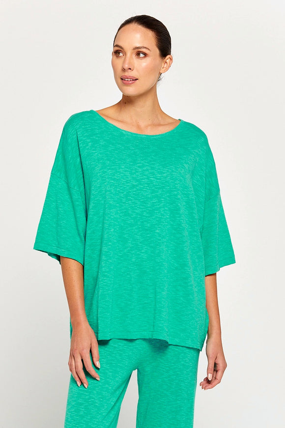 BY RIDLEY Womens Savannah Linen Top - Emerald, WOMENS TOPS & SHIRTS, BY RIDLEY, Elwood 101