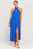 BY RIDLEY Womens Zariyah Linen Dress - Royal Blue, General, BY RIDLEY, Elwood 101