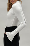 BAYSE BRAND Womens Celine Bodysuit - White, WOMENS BODYSUITS, BAYSE BRAND, Elwood 101