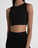 Bayse Brand WOMENS ELOUISE CREW CROP TANK - BLACK, WOMENS TEES & TANKS, BAYSE BRAND, Elwood 101