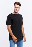 Casa Amuk MENS BASIC RAW HEM TALL TEE BLACK, MENS TEE SHIRTS, CASA AMUK, Elwood 101