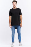 Casa Amuk MENS BASIC RAW HEM TALL TEE BLACK, MENS TEE SHIRTS, CASA AMUK, Elwood 101