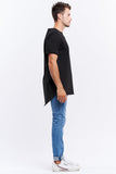 Casa Amuk MENS BASIC RAW HEM TALL TEE BLACK, MENS TEE SHIRTS, CASA AMUK, Elwood 101