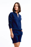 Casa Amuk WOMENS 1/4 ZIP JUMPER - NAVY, WOMENS KNITS & SWEATERS, CASA AMUK, Elwood 101