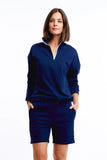 Casa Amuk WOMENS 1/4 ZIP JUMPER - NAVY, WOMENS KNITS & SWEATERS, CASA AMUK, Elwood 101