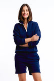 Casa Amuk WOMENS 1/4 ZIP JUMPER - NAVY, WOMENS KNITS & SWEATERS, CASA AMUK, Elwood 101