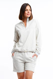 Casa Amuk WOMENS 1/4 ZIP JUMPER - WHITE MARLE, WOMENS KNITS & SWEATERS, CASA AMUK, Elwood 101