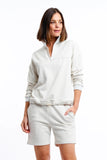 Casa Amuk WOMENS 1/4 ZIP JUMPER - WHITE MARLE, WOMENS KNITS & SWEATERS, CASA AMUK, Elwood 101