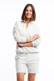 Casa Amuk WOMENS 1/4 ZIP JUMPER - WHITE MARLE, WOMENS KNITS & SWEATERS, CASA AMUK, Elwood 101