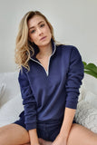 Casa Amuk WOMENS 1/4 ZIP JUMPER - NAVY, WOMENS KNITS & SWEATERS, CASA AMUK, Elwood 101