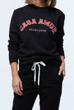 Casa Amuk WOMENS VARSITY SWEATER - BLACK/CHILLI, WOMENS KNITS & SWEATERS, CASA AMUK, Elwood 101