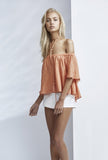 Finders Keepers The Label WOMENS BETTER DAYS RUFFLE TOP BURNT PEACH, WOMENS TOPS & SHIRTS, FINDERS KEEPERS, Elwood 101