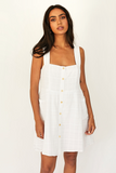 Girl And the Sun WOMENS LINDA DRESS - WHITE, WOMENS DRESSES, GIRL AND THE SUN, Elwood 101