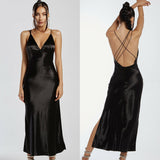 IZI ANGUS X RUNAWAY Womens Safia Slip Dress - Black, WOMENS DRESSES, RUNAWAY, Elwood 101