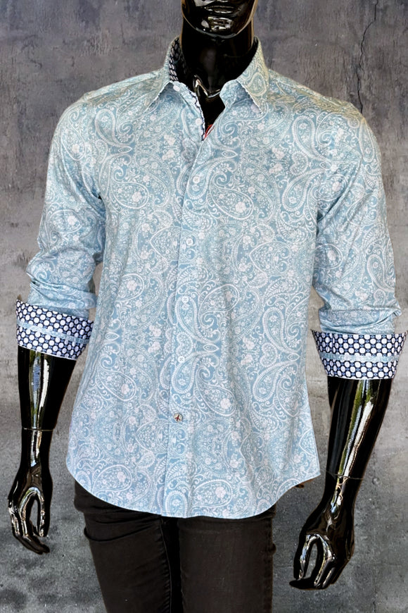 JOHN LENNON Mens Bridlington Paisley Shirt - Dust, MENS SHIRTS, JOHN LENNON, Elwood 101