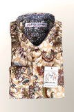 JOHN LENNON Mens Highcliffe Long Sleeve Shirt Latte Paisley, MENS SHIRTS, JOHN LENNON, Elwood 101