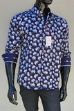 John Lennon Mens Wimbledon Shirt - Navy & White Floral, MENS SHIRTS, JOHN LENNON, Elwood 101