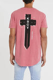 KISS CHACEY Mens Hollywood Dual Curved Hem Tee - Rapture Rose Pink, MENS TEE SHIRTS, KISS CHACEY, Elwood 101