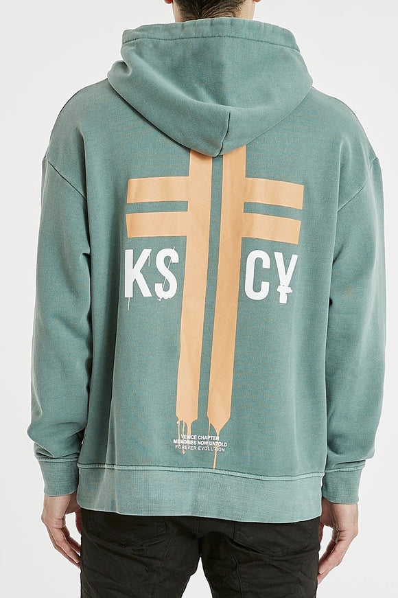 KISS CHACEY Mens Truxton Relaxed Hooded Sweater Pigment Silver Pine, MENS HOODIES, KISS CHACEY, Elwood 101