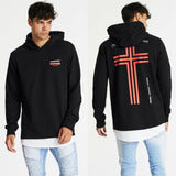 KISS CHACEY Mens Astray Layered Hem Hooded Sweater - Jet Black, MENS HOODIES, KISS CHACEY, Elwood 101