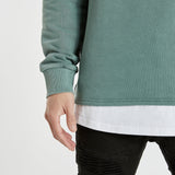 KISS CHACEY Mens Cogan Layered Hem Jumper Pigment Silver Pine, MENS KNITS & SWEATERS, KISS CHACEY, Elwood 101