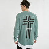 KISS CHACEY Mens Cogan Layered Hem Jumper Pigment Silver Pine, MENS KNITS & SWEATERS, KISS CHACEY, Elwood 101