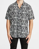 Kiss Chacey MENS CARDINAL RELAXED FIT SHORT SLEEVE SHIRT - BLACK STONE PRINT, MENS SHIRTS, KISS CHACEY, Elwood 101