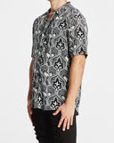 Kiss Chacey MENS CARDINAL RELAXED FIT SHORT SLEEVE SHIRT - BLACK STONE PRINT, MENS SHIRTS, KISS CHACEY, Elwood 101