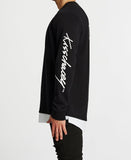 Kiss Chacey MENS FORTUNA LAYERED HEM SWEATER - JET BLACK, MENS KNITS & SWEATERS, KISS CHACEY, Elwood 101