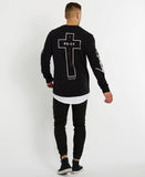 Kiss Chacey MENS FORTUNA LAYERED HEM SWEATER - JET BLACK, MENS KNITS & SWEATERS, KISS CHACEY, Elwood 101