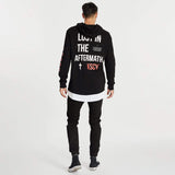 Kiss Chacey MENS LIVE LIFE LAYERED HEM HOODED SWEATER - JET BLACK, MENS HOODIES, KISS CHACEY, Elwood 101