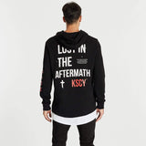 Kiss Chacey MENS LIVE LIFE LAYERED HEM HOODED SWEATER - JET BLACK, MENS HOODIES, KISS CHACEY, Elwood 101