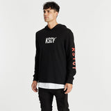 Kiss Chacey MENS LIVE LIFE LAYERED HEM HOODED SWEATER - JET BLACK, MENS HOODIES, KISS CHACEY, Elwood 101