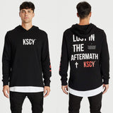 Kiss Chacey MENS LIVE LIFE LAYERED HEM HOODED SWEATER - JET BLACK, MENS HOODIES, KISS CHACEY, Elwood 101