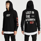 Kiss Chacey MENS LIVE LIFE LAYERED HEM HOODED SWEATER - JET BLACK, MENS HOODIES, KISS CHACEY, Elwood 101