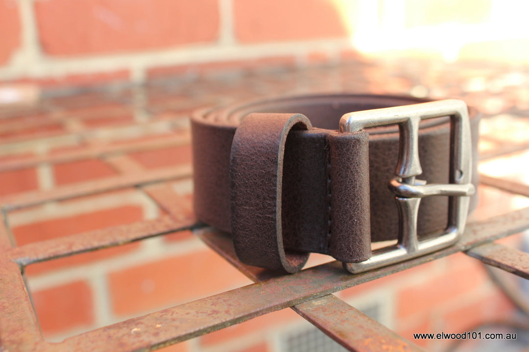 Loop Leather Co MENS STATE ROUTE LEATHER BELT CHOCOLATE, MENS BELTS, LOOP, Elwood 101