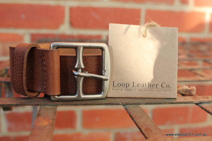 Loop Leather Co MENS STATE ROUTE LEATHER BELT TOBACCO, MENS BELTS, LOOP, Elwood 101