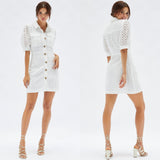 MINKPINK Womens Roxie Mini Shirt Dress - White, WOMENS DRESSES, MINKPINK, Elwood 101