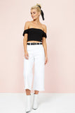 MinkPink PRAIRIE RIB CROP TOP - Black, WOMENS TOPS & SHIRTS, MINKPINK, Elwood 101