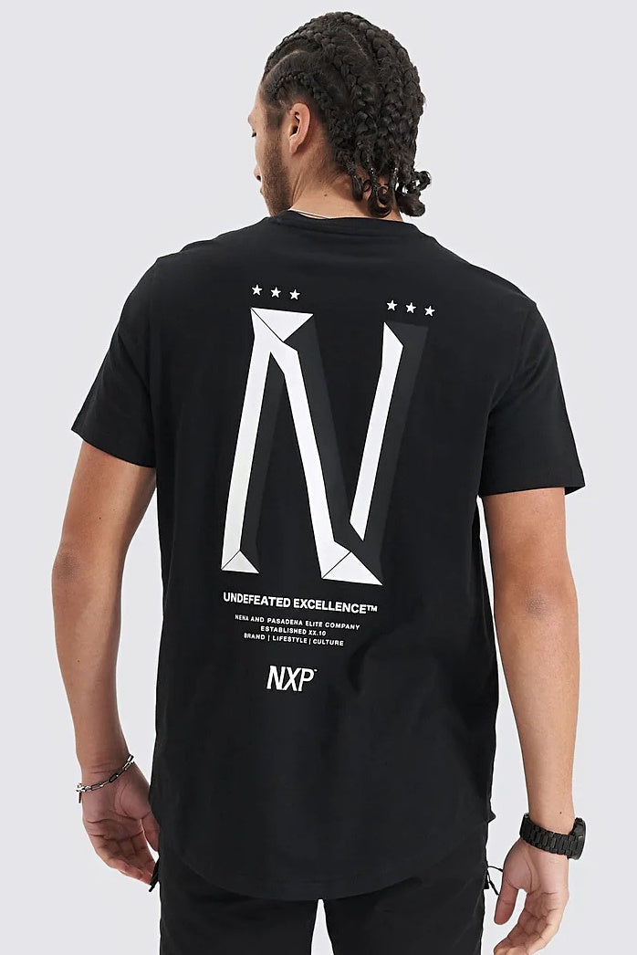 NENA & PASADENA Mens Alliance Dual Curved Hem Tee - Jet Black, MENS TEE SHIRTS, NENA PASADENA, Elwood 101