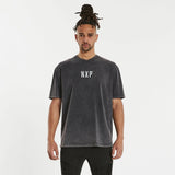 NENA PASADENA Mens Notorious Box Fit Scoop Back Tee Shirt Mineral Black, MENS TEE SHIRTS, NENA PASADENA, Elwood 101