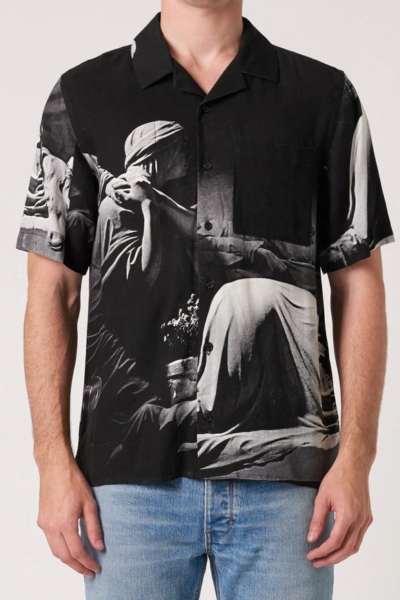NEUW Mens Joy Division Closer Short Sleeve Shirt - Black, MENS SHIRTS, NEUW, Elwood 101