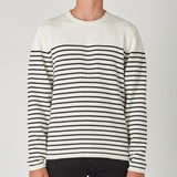 NEUW Mens Strummer Stripe  Knit - Off White, MENS KNITS & SWEATERS, NEUW, Elwood 101