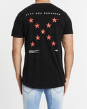 Nena Pasadena MENS ALL THE STARS SCOOP BACK TEE - ACID BLACK, MENS TEE SHIRTS, NENA PASADENA, Elwood 101