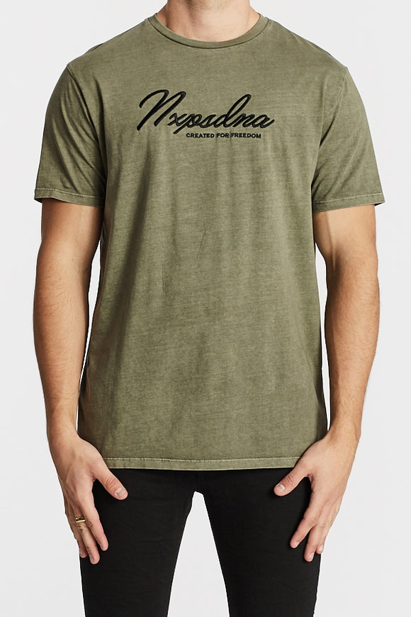 Nena Pasadena MENS FREEDOM SCOOP BACK TEE - PIGMENT KHAKI, MENS TEE SHIRTS, NENA PASADENA, Elwood 101