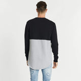 Nena & Pasadena MENS OUTNUMBERED DUAL CURVED HEM SWEATER - JET BLACK, MENS KNITS & SWEATERS, NENA PASADENA, Elwood 101